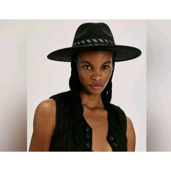 Free People Kimi Rancher Hat Black OS NWOT